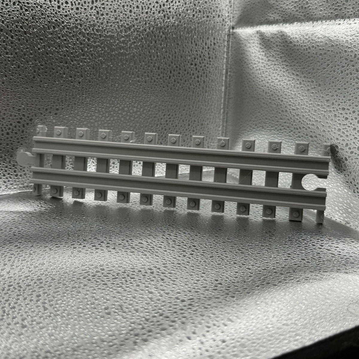 3D Printed Tiny Train Railroad Track Straight Female to Male.
