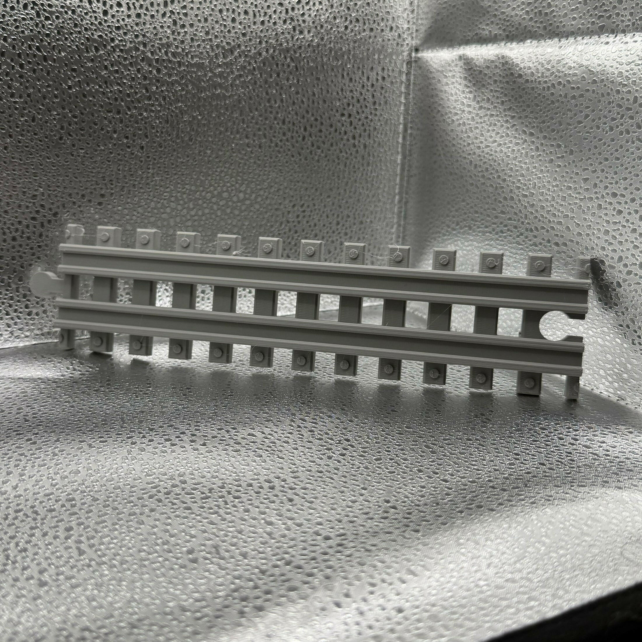 3D Printed Tiny Train Railroad Track Straight Female to Male.