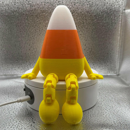 3D Printed Large Articulated Candy Corn.