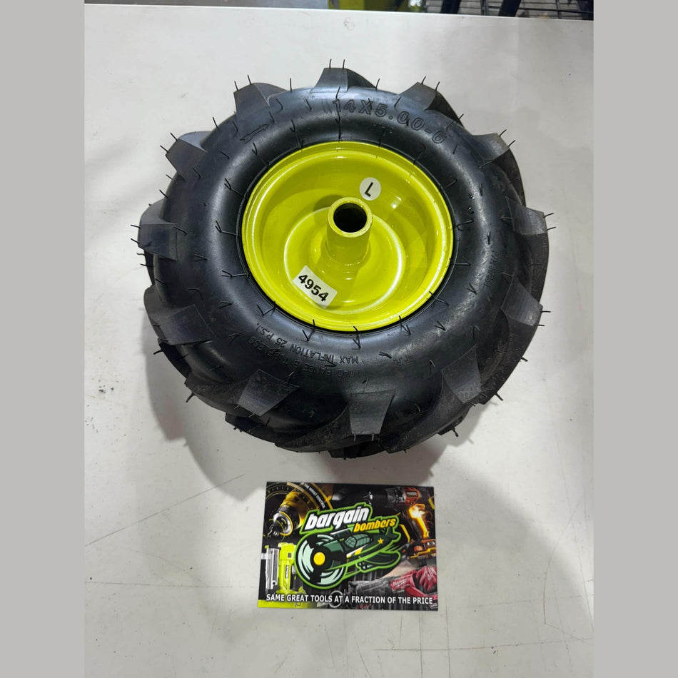 OEM Ryobi RY40702VNM Left Side Ryobi 14 x 5.00-6 Rim in Tire USED