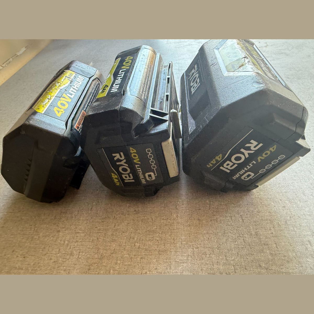 3 x Ryobi 40v Lithium Defective Batteries Parts Only/Not Working