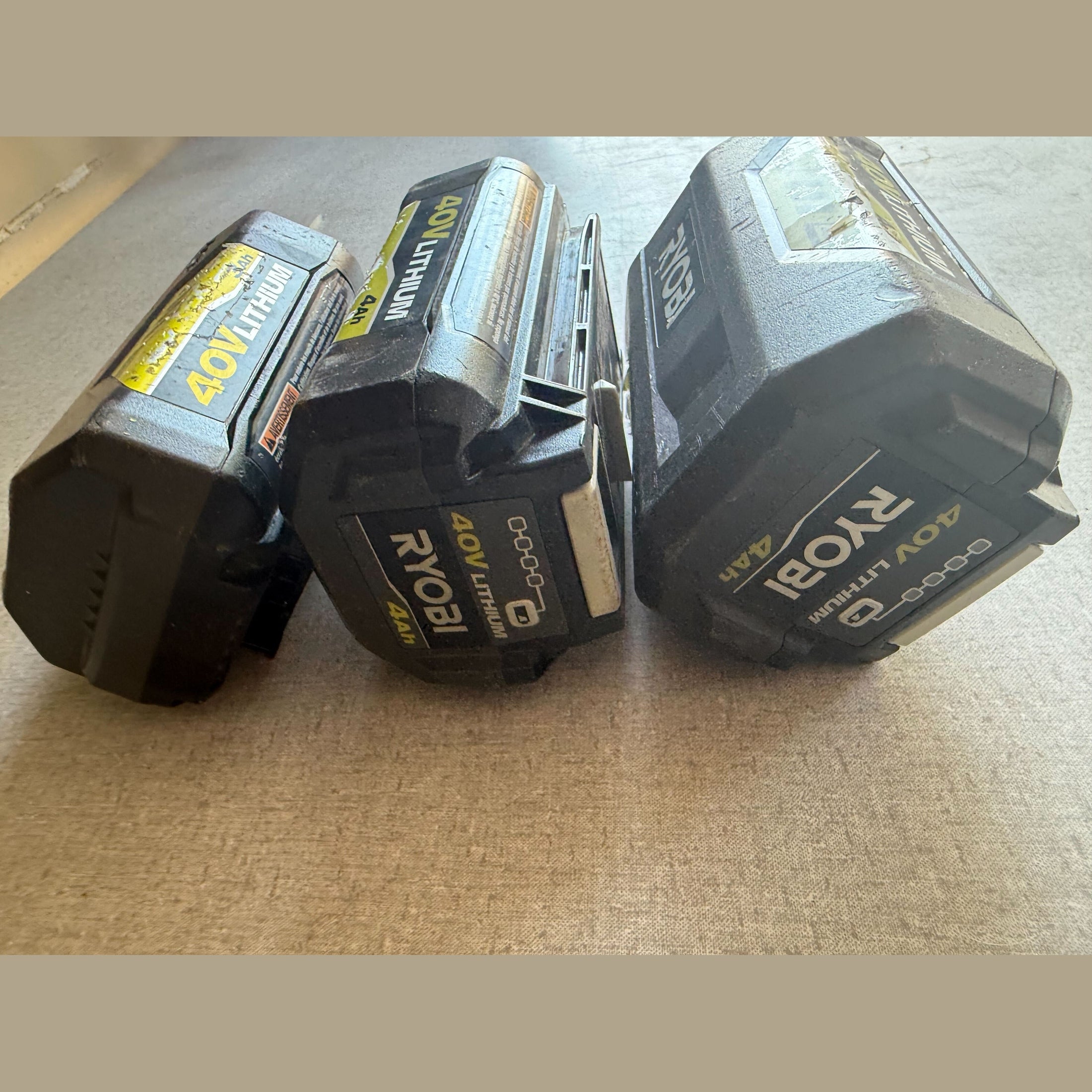 3 x Ryobi 40v Lithium Defective Batteries Parts Only/Not Working