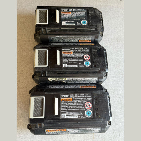 3 x Ryobi 40v Lithium Defective Batteries Parts Only/Not Working