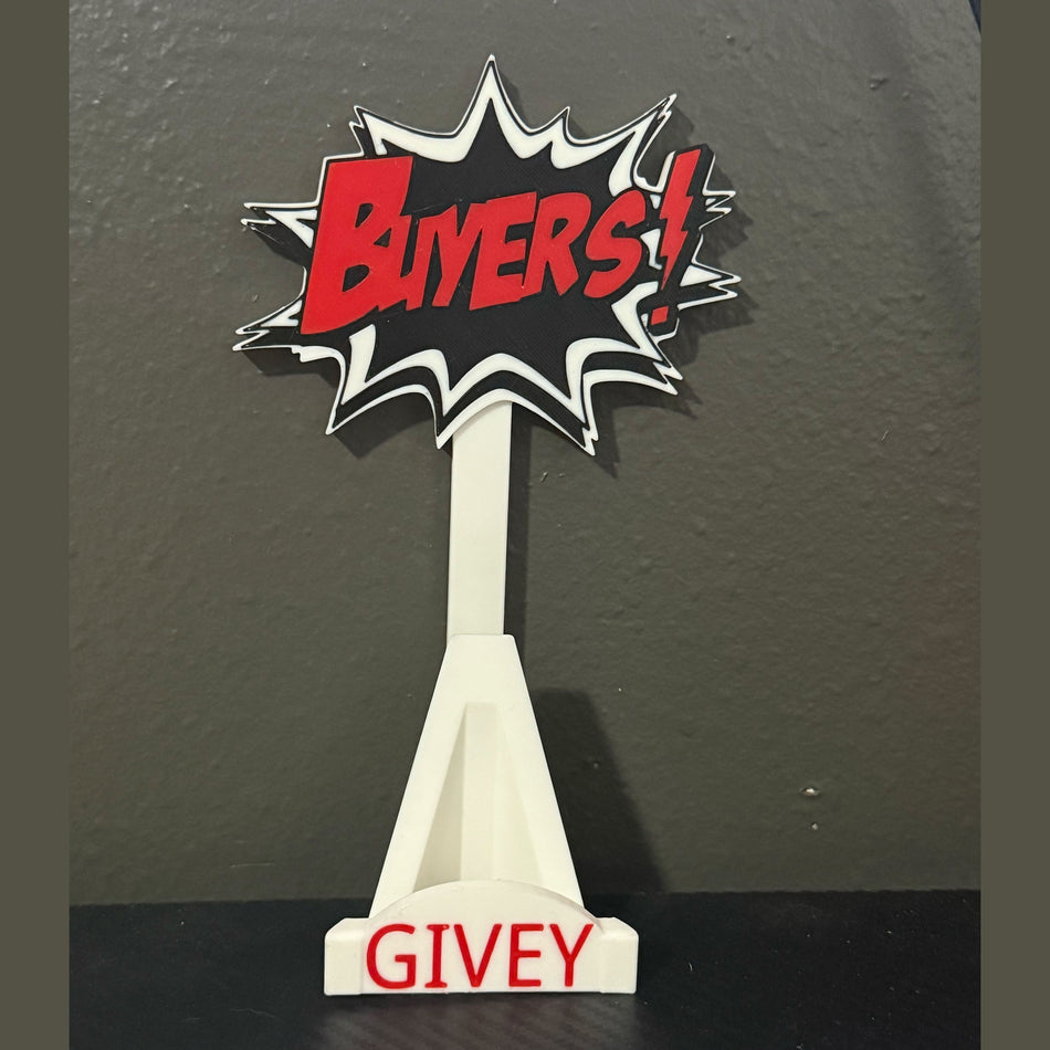 3D Printed Custom Buyer GIVEY Stand White / Red