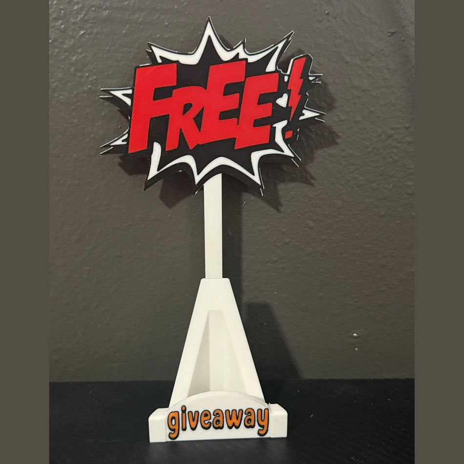 3D Printed Custom Free Giveaway Stand Orange / White / Black