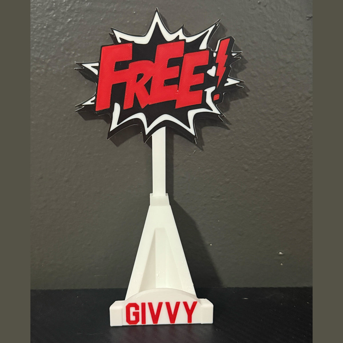 3D Printed Custom Free GIVVY Stand White / Black / Red