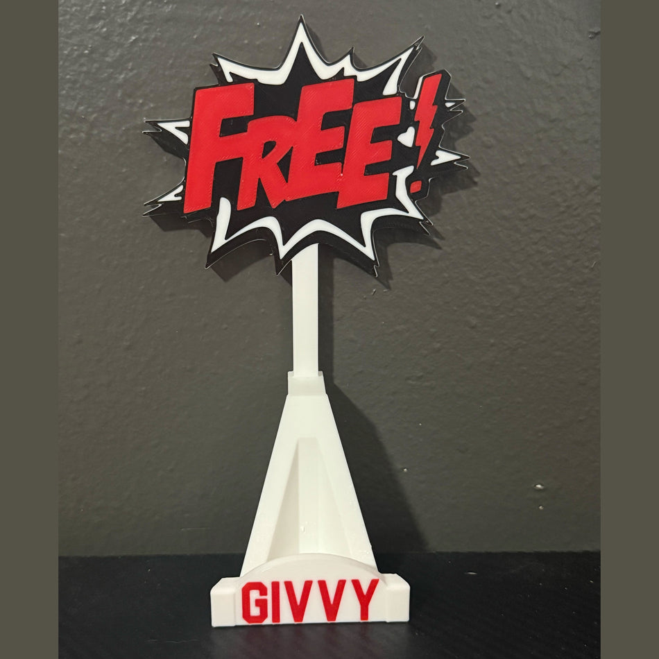 3D Printed Custom Free GIVVY Stand White / Black / Red