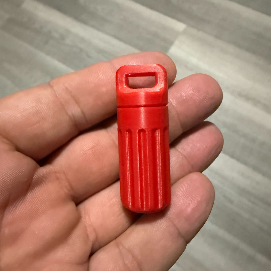 3D Printed Keychain Container Pill Storage Bottle all Colors