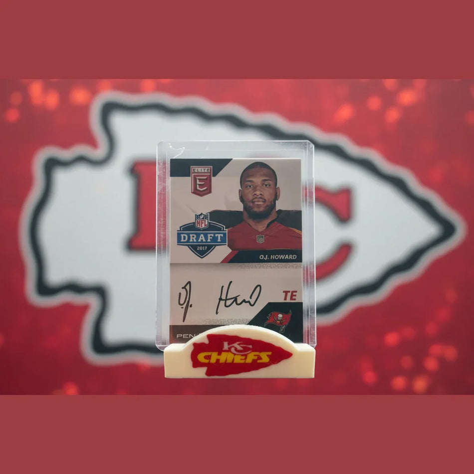 Football trading card of O.J. Howard with a Chiefs logo at the bottom