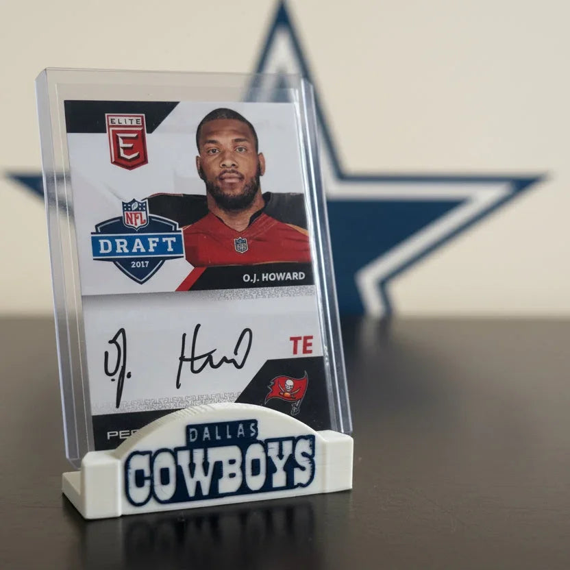 Trading card of O.J. Howard with Dallas Cowboys logo