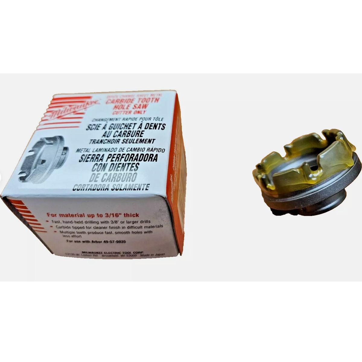 new 49-57-8329 Milwaukee 1-3/4" Carbide Tooth Hole Saw Quick Change Cutter Only.