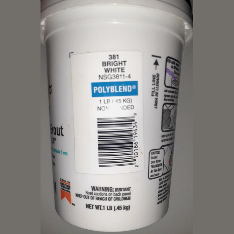NEW Custom Building Products NSG3811-4 Polyblend Non-Sanded Repair Grout, Bright 1 POUND.