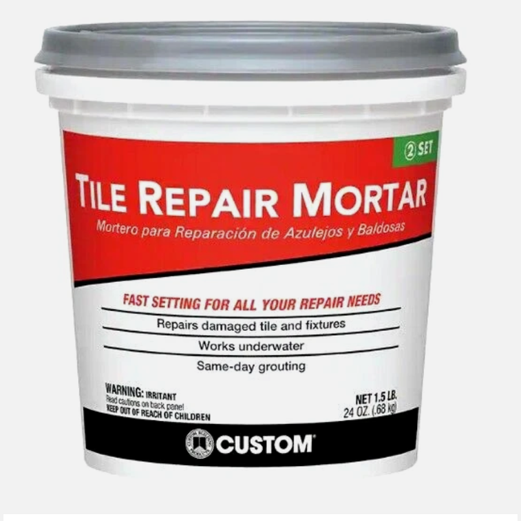 NEW Custom Building Products Tile Repair Mortar White, Works Underwater - 1.5 lb.