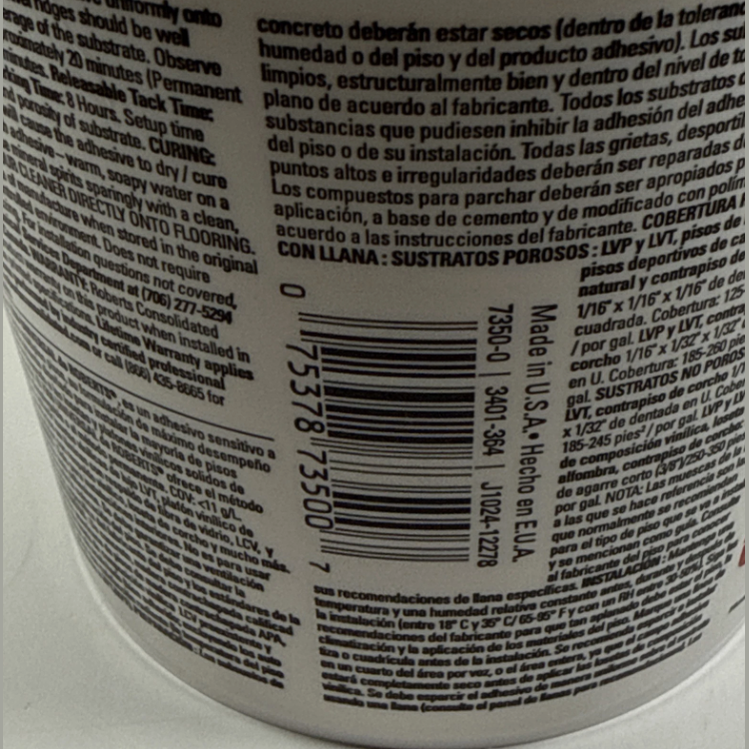 NEW ROBERTS Universal Flooring Adhesive 1 Qt. Vinyl Laminate Self-adhesive Tiles.