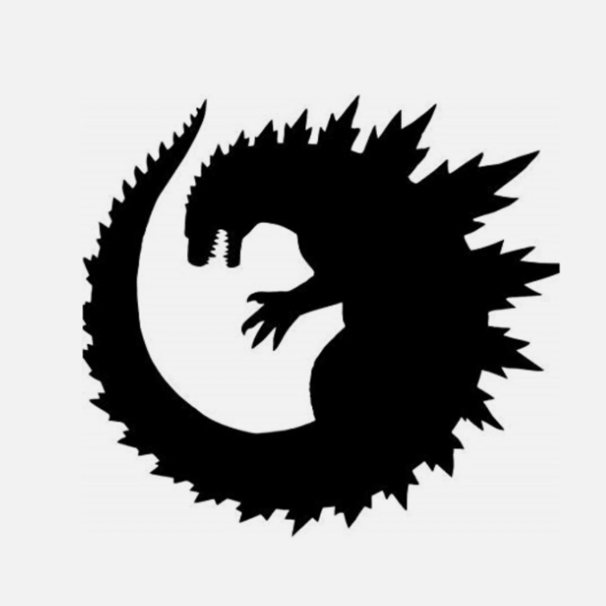 Vinyl Decal Truck Car Sticker Laptop - Movies Kaiju Monster Round Godzilla