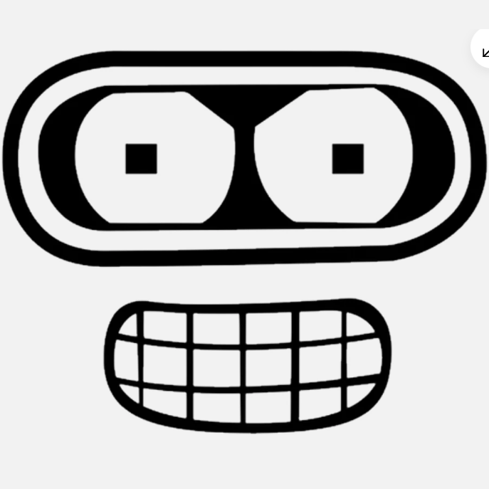 Vinyl Decal Truck Car Sticker Laptop - Television Cartoon Futurama Bender Face