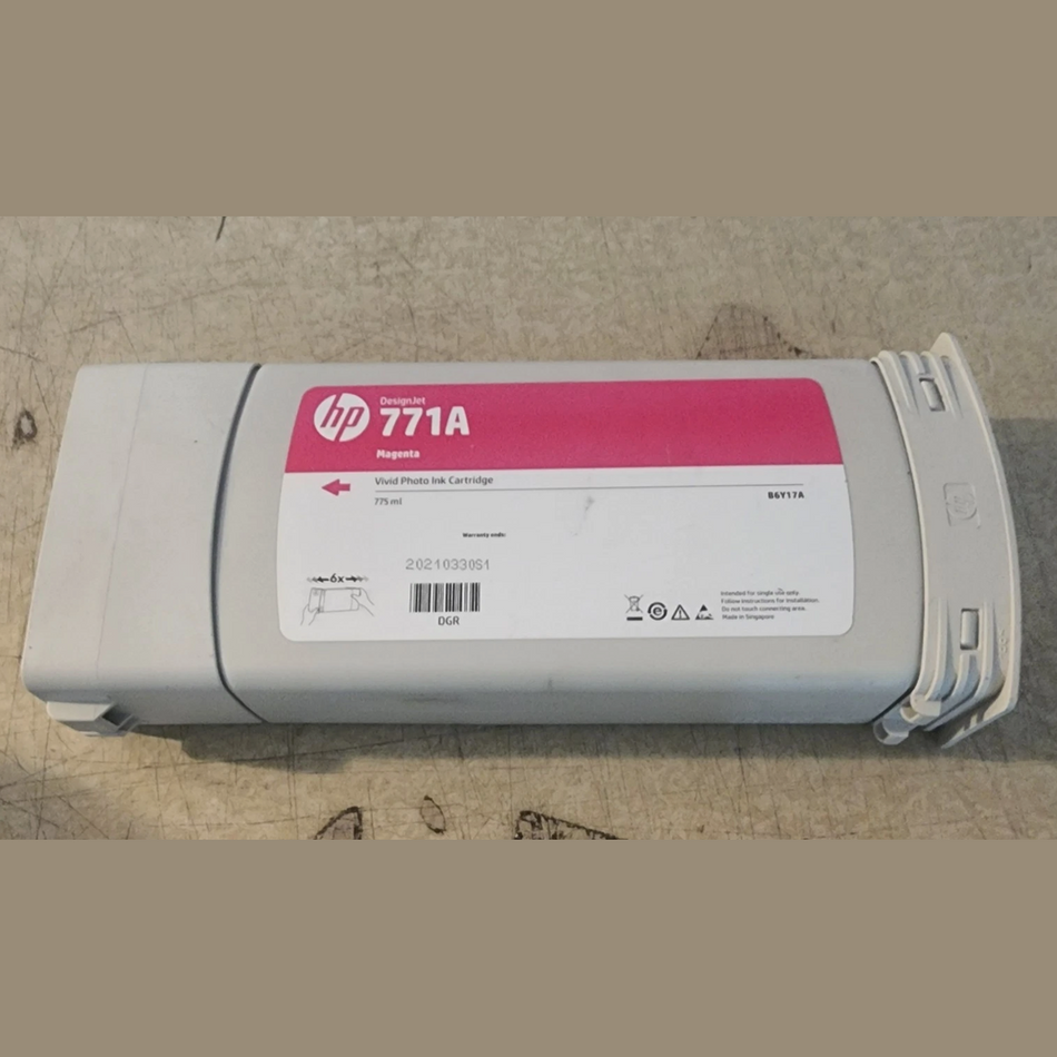 Genuine HP 771A Magenta Ink Cartridge B6Y17A USED 59 kg Total Weight