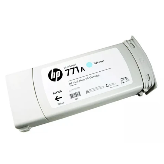 Genuine HP 771A Light Cyan Ink Cartridge B6Y20A USED 83 kg Total Weight