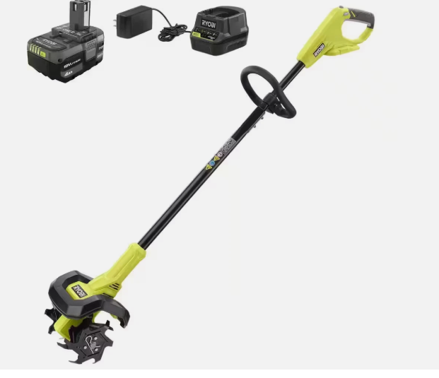 Ryobi 18V 8 in. Cordless Cultivator with 4.0 Ah Battery and Charger USED