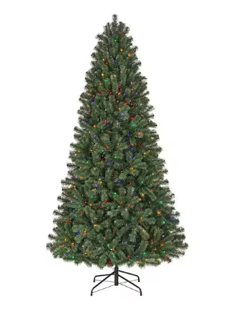 Home Accents Holiday 7.5 Ft. Festive Pine LED Pre-Lit Artificial Christmas Tree NEW