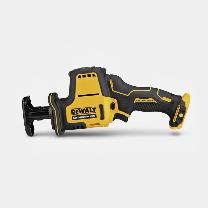DeWalt reciprocating saw on a white background