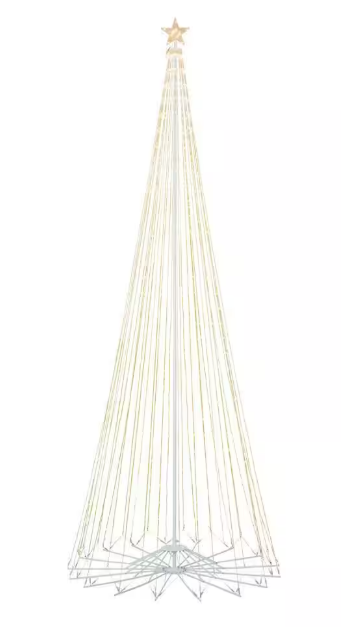 Home Accents Holiday 12 Ft. Giant-Sized Motion LED Pre-Lit Cone Tree with Star Holiday Yard Decoration Y11 USED