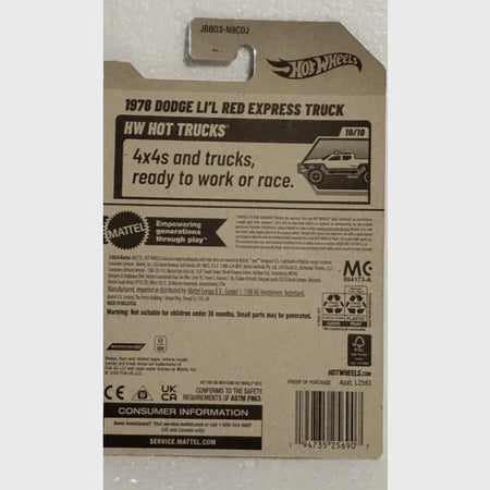 Hot Wheels 1978 Dodge Li'l Red Express Truck White HW Hot Trucks 10/10 173/250