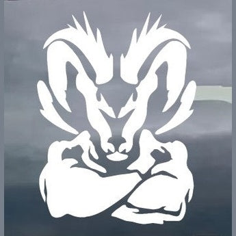 Muscle Dodge Ram Head Window Decal Sticker