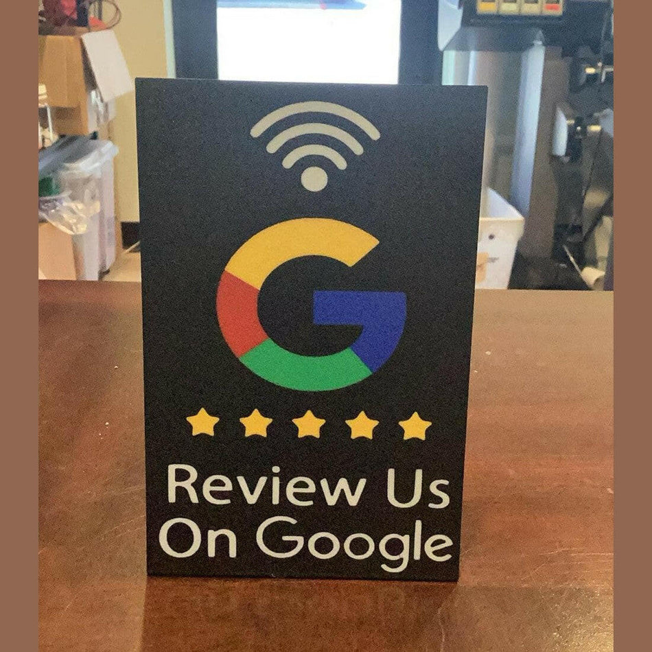 3D printed Google Review scannable stand (NFC tag).