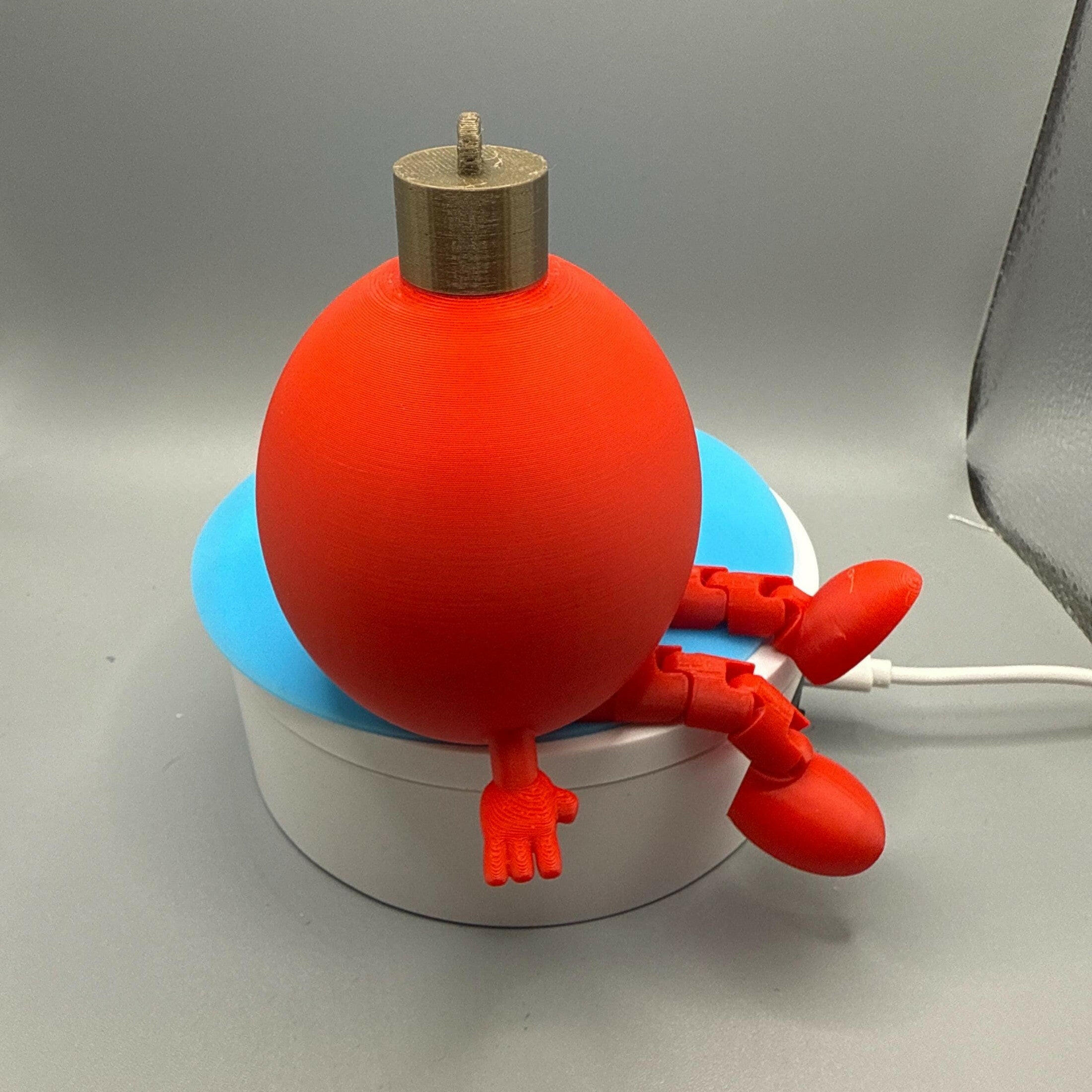 3D printed BIG BOY  Articulated Christmas Ornament twice the size 4 x 4 x 3.