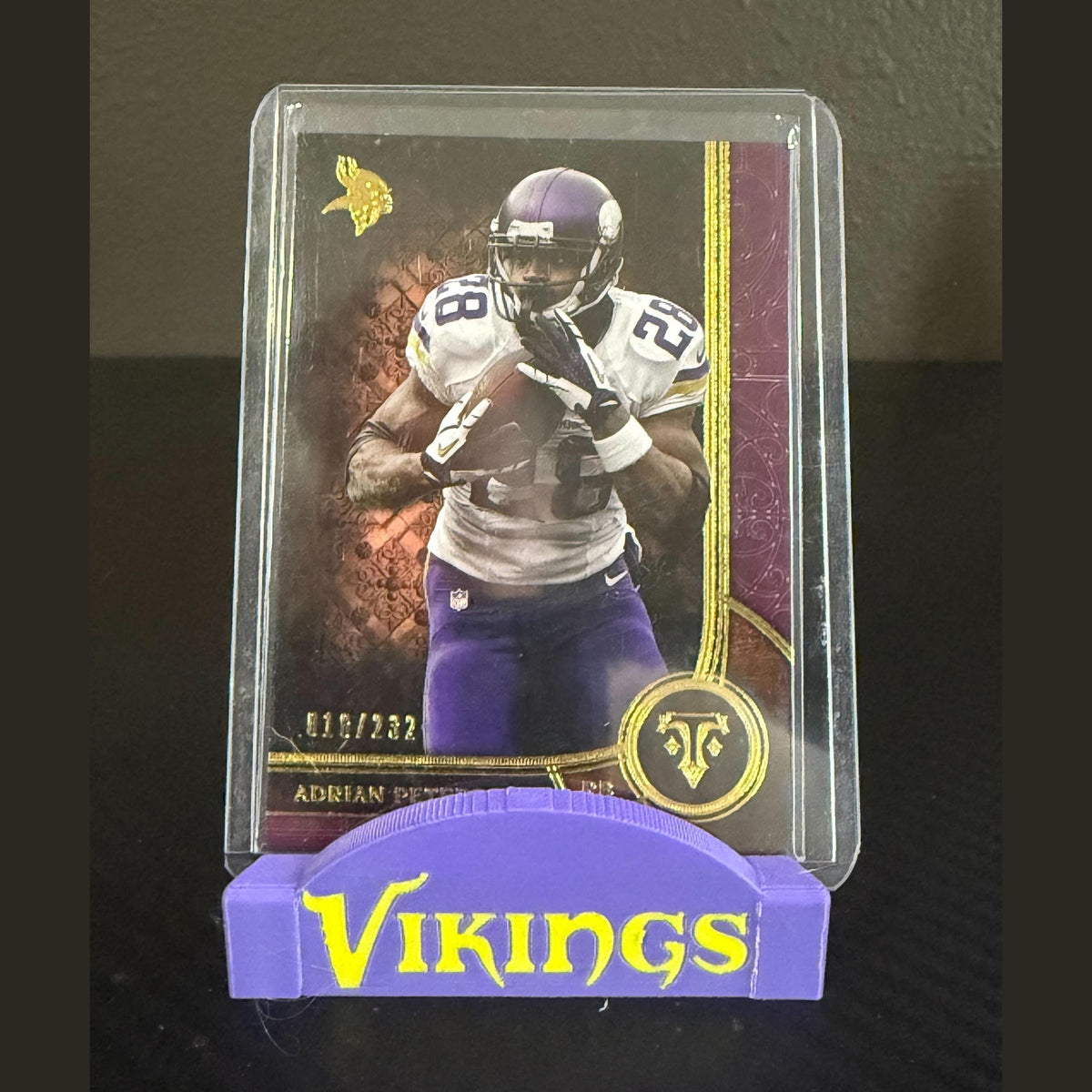 3D printed Minnesota Vikings card stand.