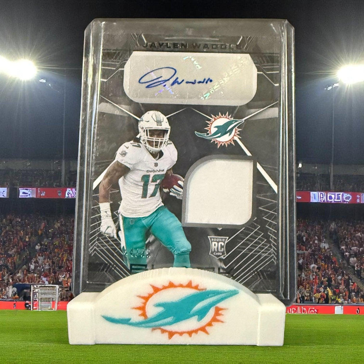3D printed Miami Dolphins card stand.