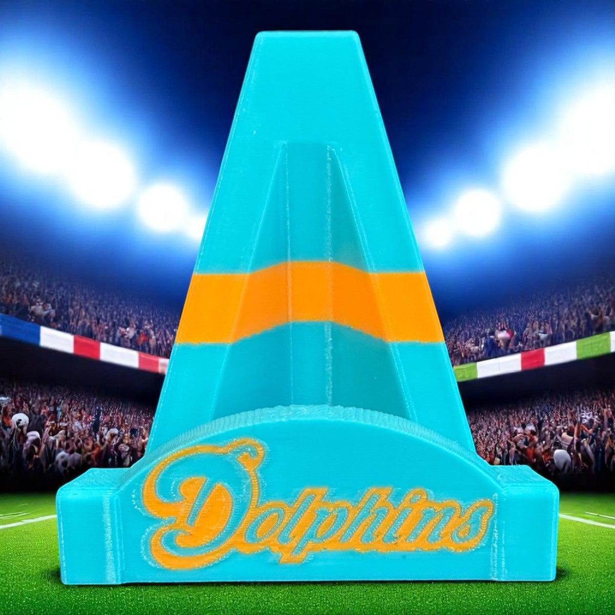 3D printed Miami Dolphins card stand.