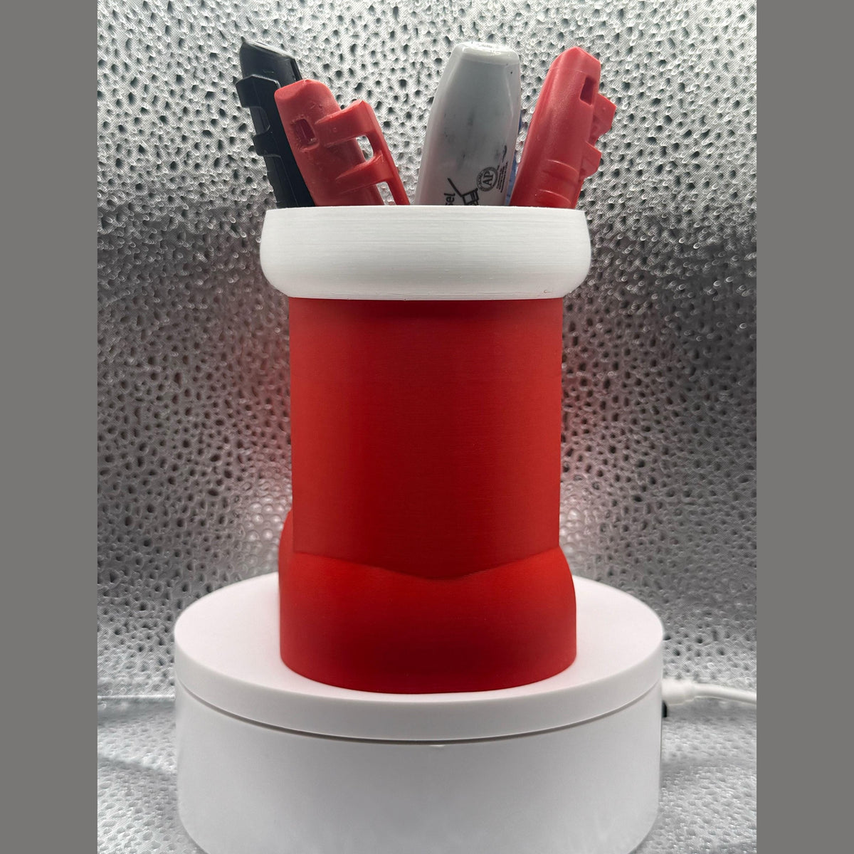 3D Printed Santa Boot Pen Holder- Bring the holidays to your desk!.