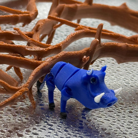 3D Printed Articulated Warthog - Go hog wild creating your safari!.