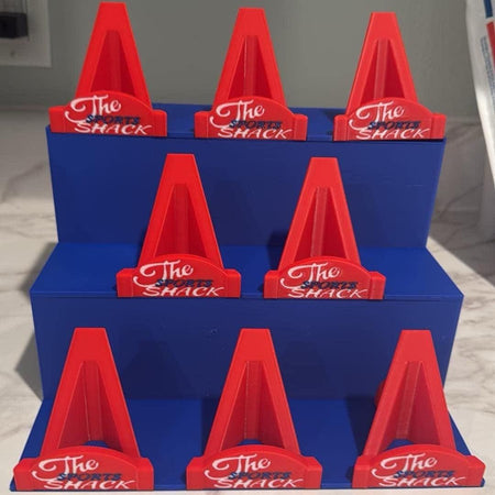 3D Printed Bleacher Card Display System / 8 Removable LOGO card stands