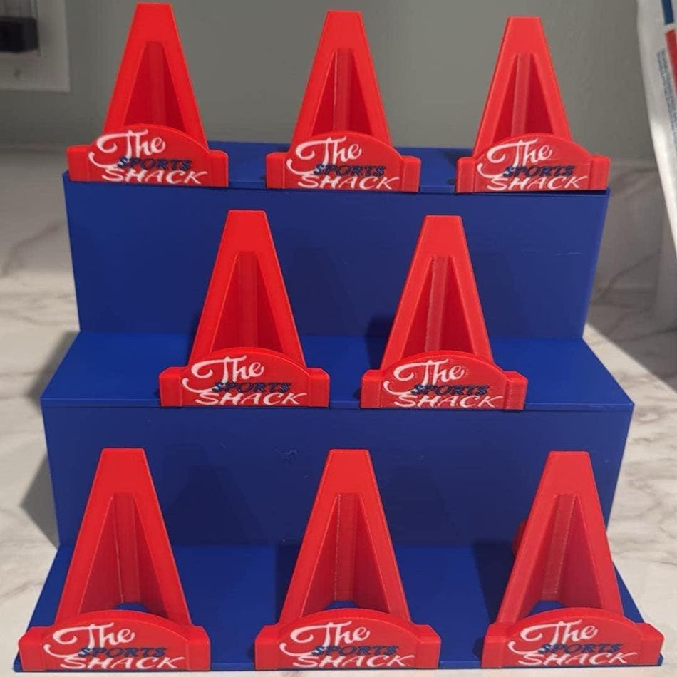 3D Printed Bleacher Card Display System / 8 Removable LOGO card stands