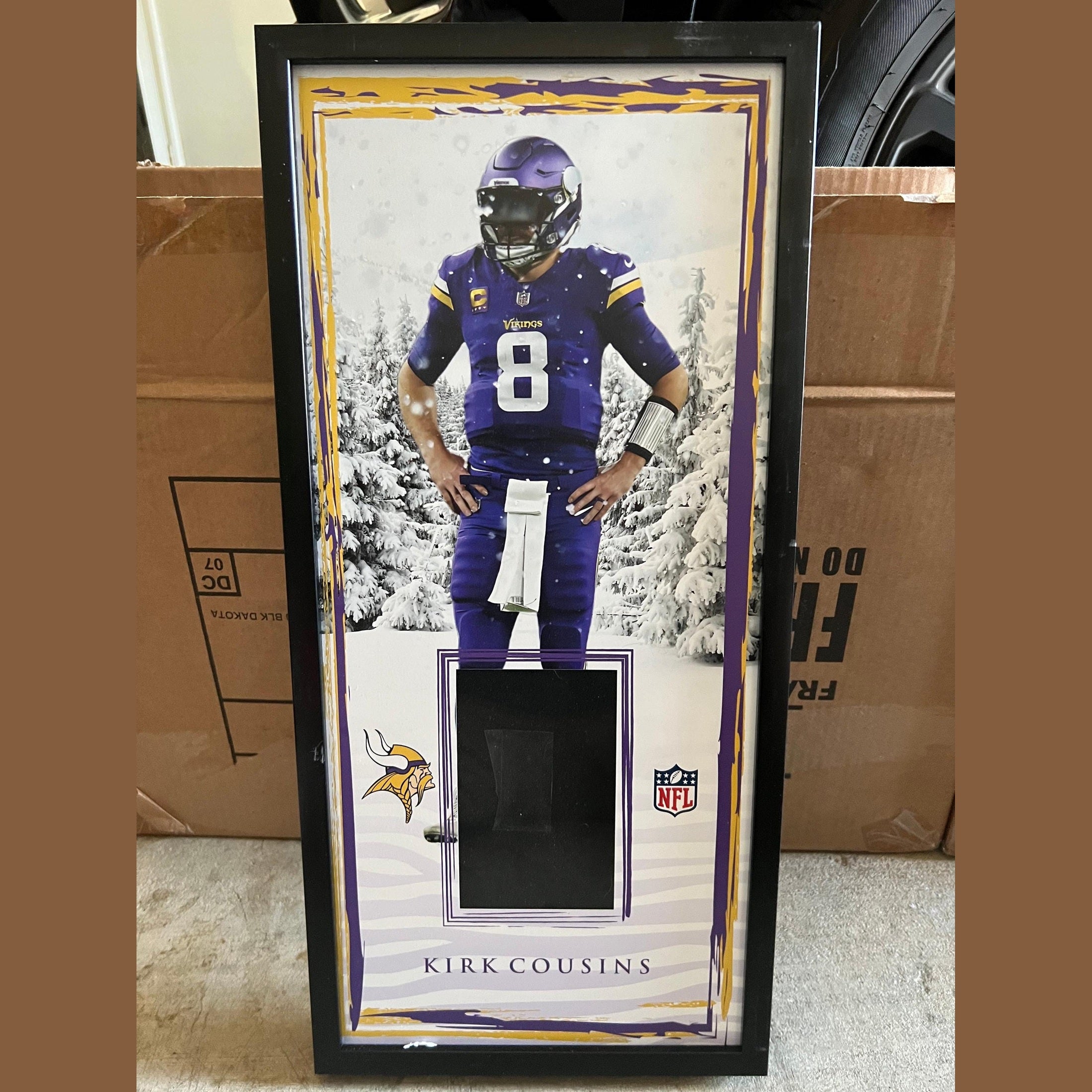 10 x 21 Framed Vinyl Card Display - Kirk Cousins.