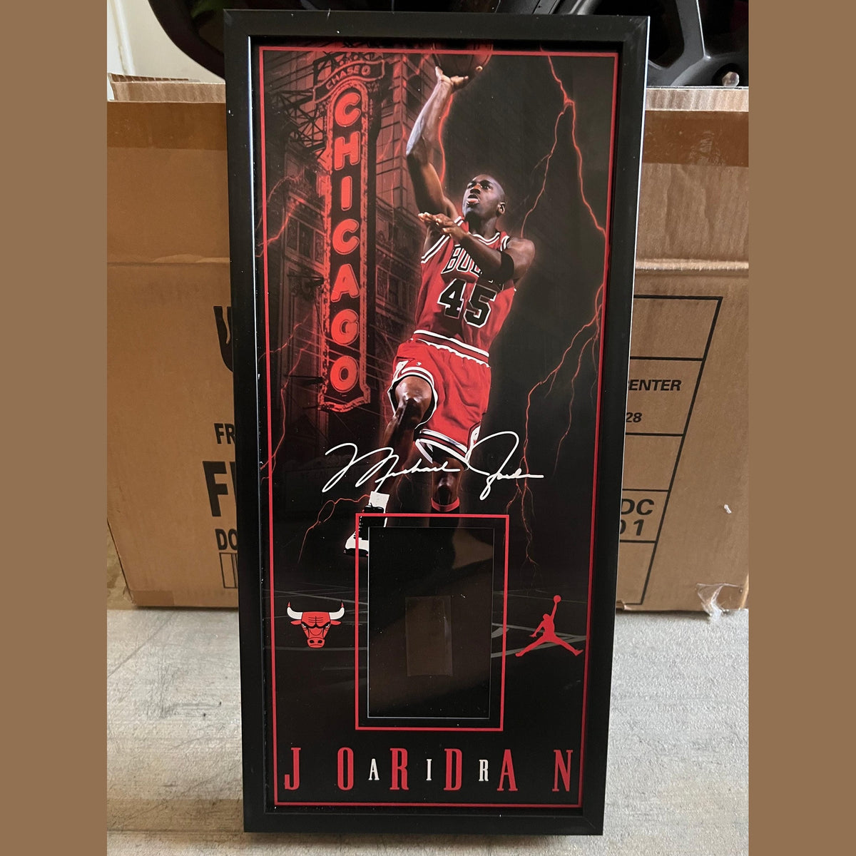 10 x 21 Framed Vinyl Card Display - Michael Jordan.