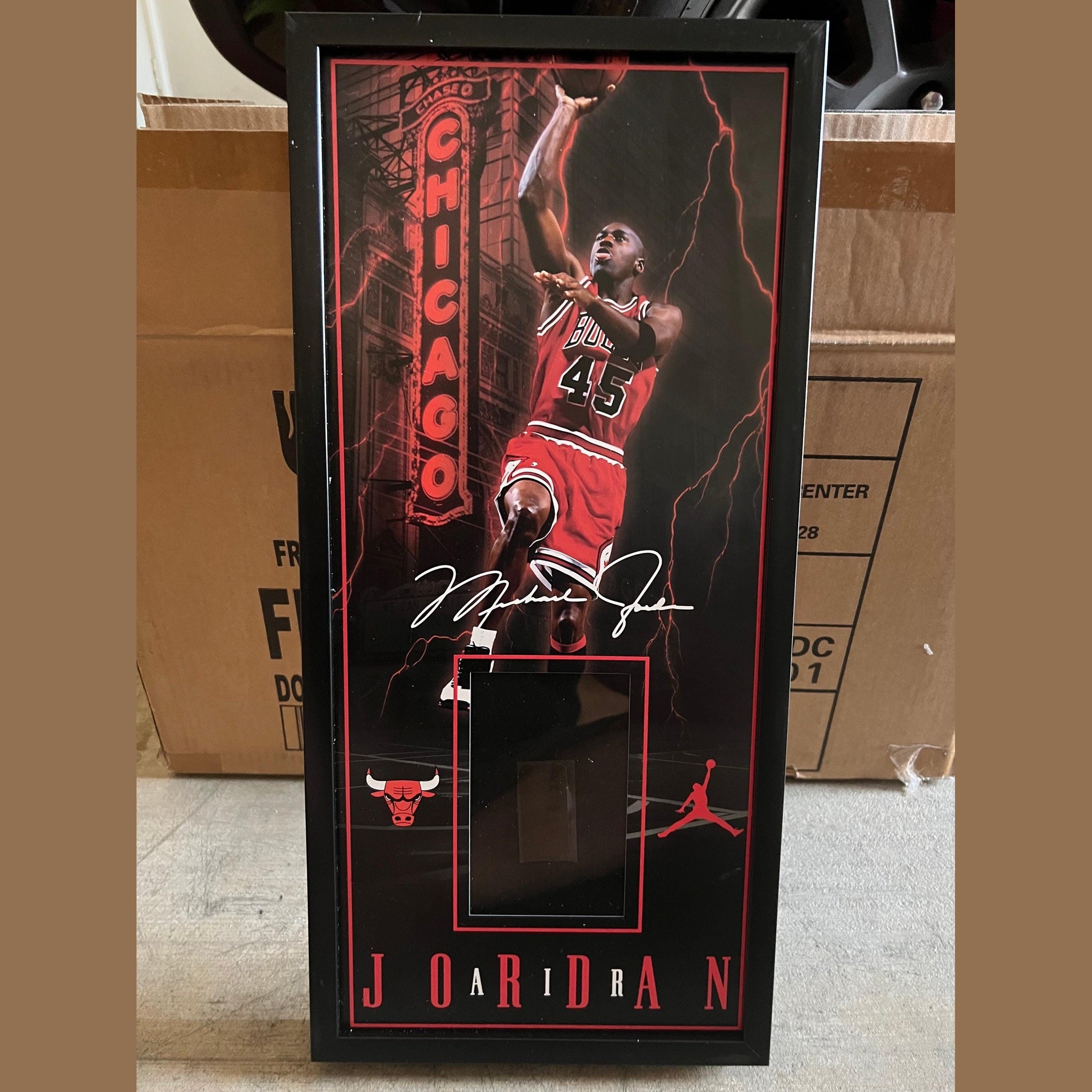 10 x 21 Framed Vinyl Card Display - Michael Jordan.