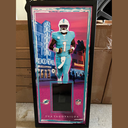 10 x 21 Framed Vinyl Card Display - Tua Tagovailoa.