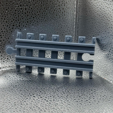 3D Printed Tiny Train Track Straight Female to Male 120 mm.