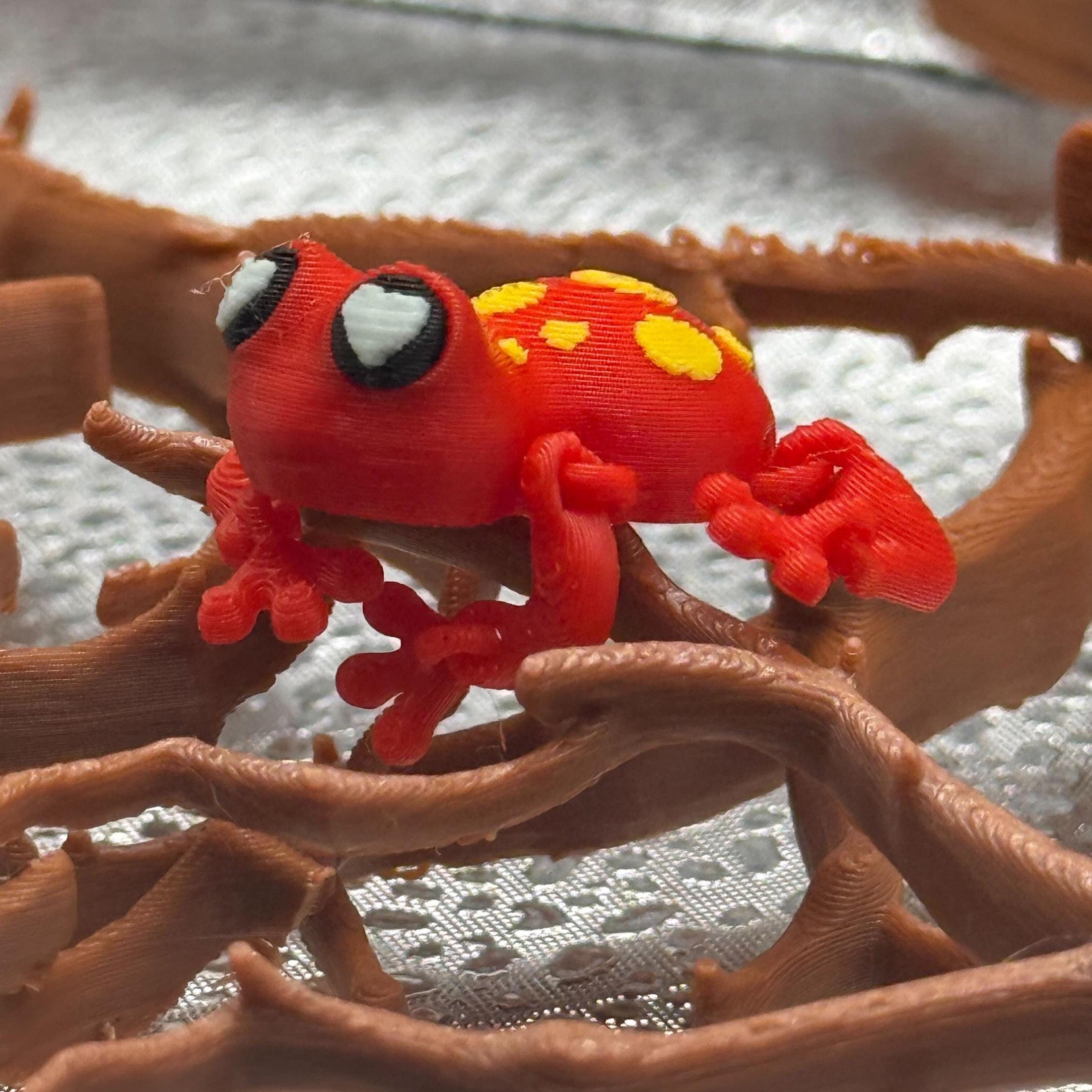 3D Printed Articulated Infant Print-A-Pal Red tree Frog- Ready to hop into your heart!.