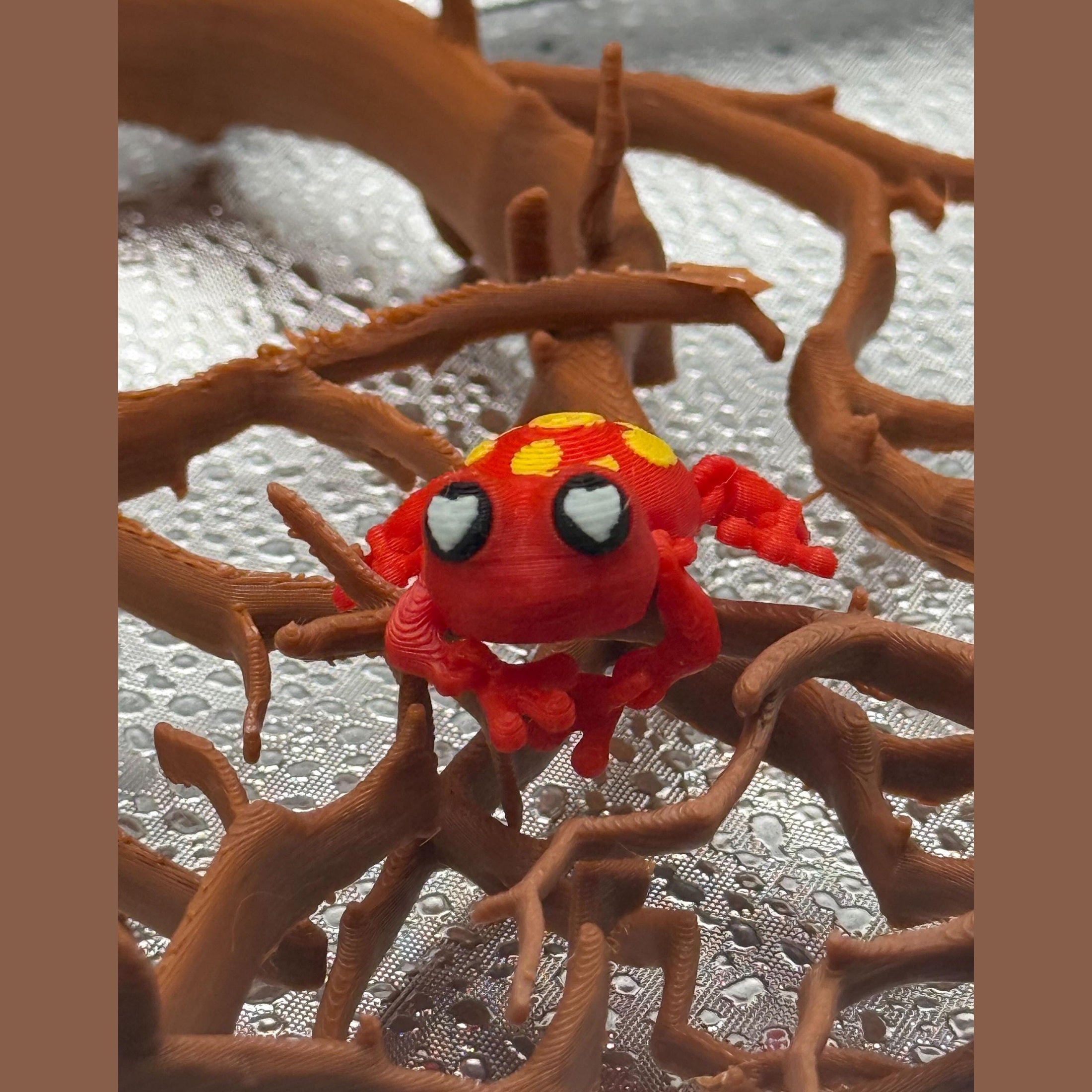 3D Printed Articulated Infant Print-A-Pal Red tree Frog- Ready to hop into your heart!.