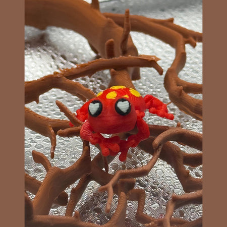 3D Printed Articulated Infant Print-A-Pal Red tree Frog- Ready to hop into your heart!.