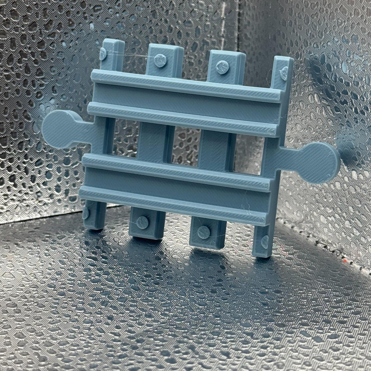 3D Printed Tiny Train Track Straight Male to Male 60 mm.