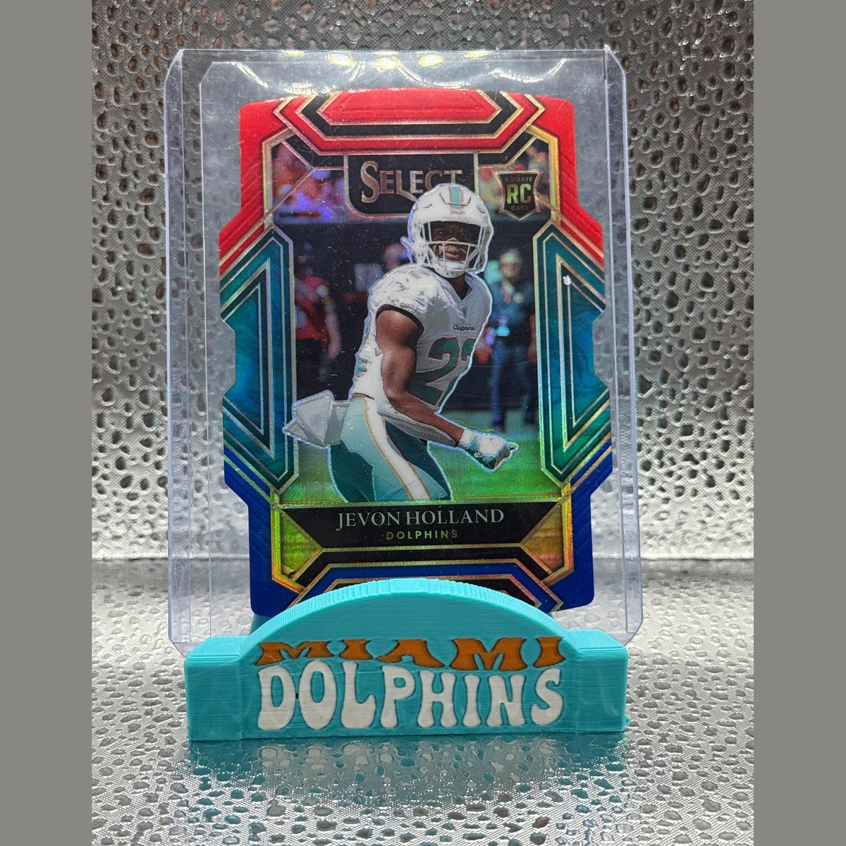 3D printed Miami Dolphins card stand.