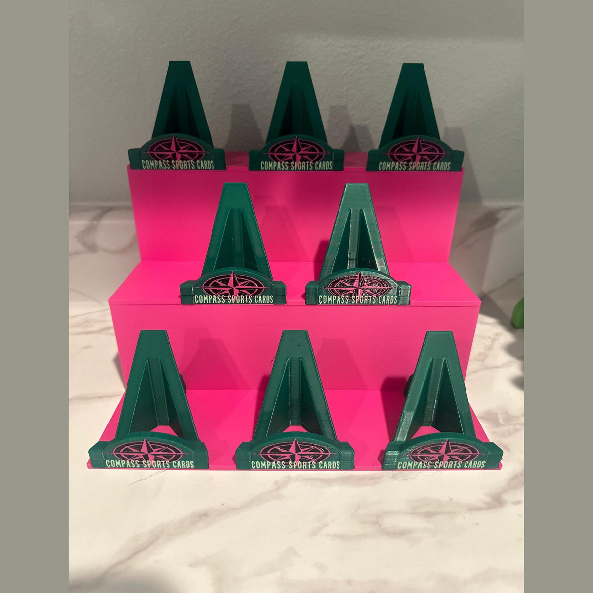 3D Printed Bleacher Card Display System / 8 Removable LOGO card stands BREAKERS delight