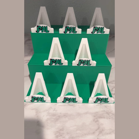 3D Printed Bleacher Card Display System / 8 Removable LOGO card stands BREAKERS delight
