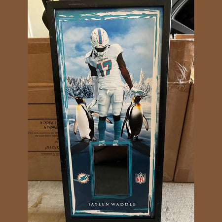 10 x 21 Framed Vinyl Card Display - Jaylen Waddle.